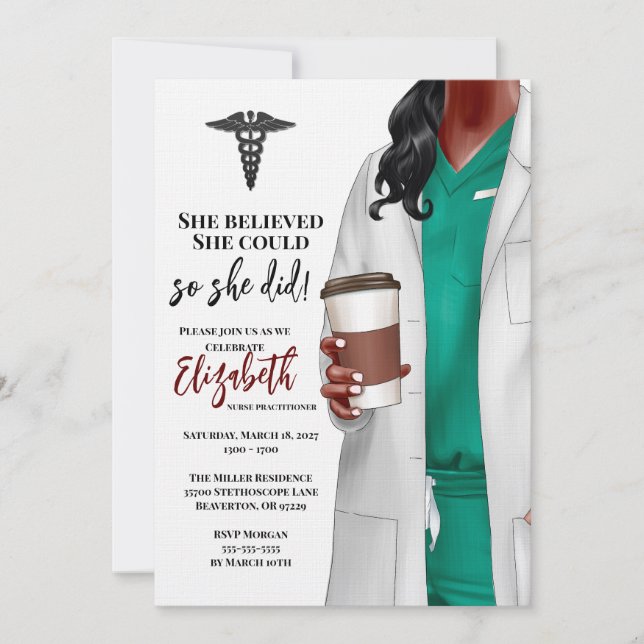 White Coat Medical School Graduation Invitation (Front)