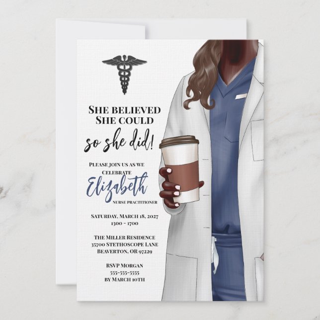 White Coat Médicale School Graduation Invitation (Devant)