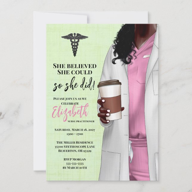 White Coat Médicale School Graduation Invitation (Devant)