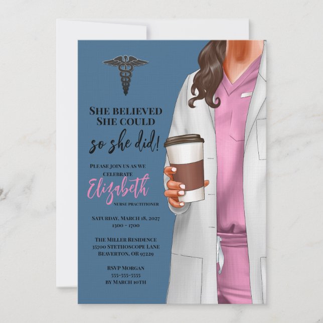 White Coat Médicale School Graduation Invitation (Devant)