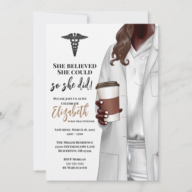 White Coat Médicale School Graduation Invitation (Devant)