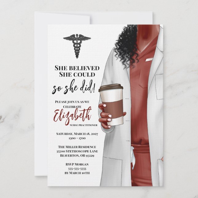 White Coat Médicale School Graduation Invitation (Devant)
