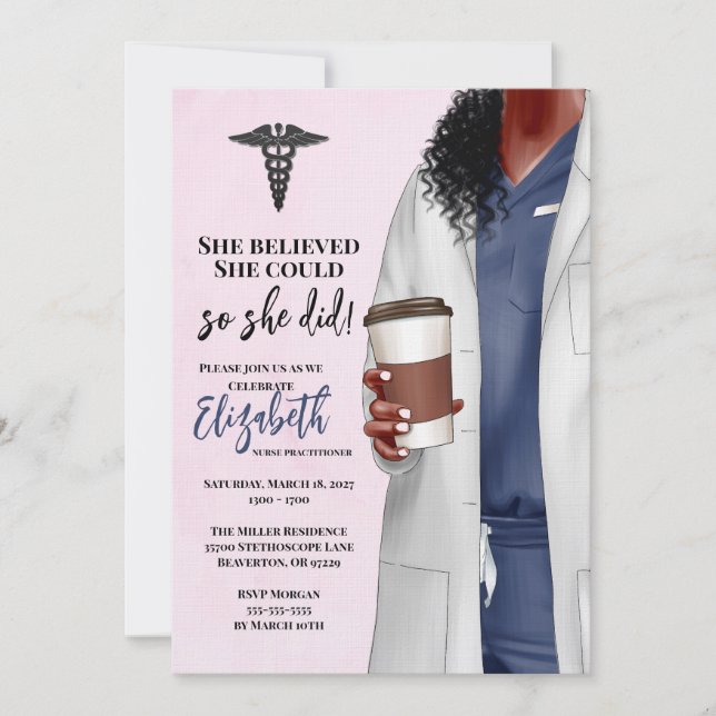 White Coat Médicale School Graduation Invitation (Devant)