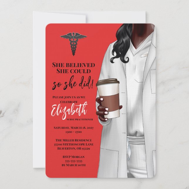 White Coat Médicale School Graduation Invitation (Devant)