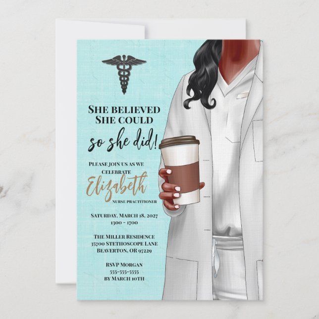 White Coat Médicale School Graduation Invitation (Devant)