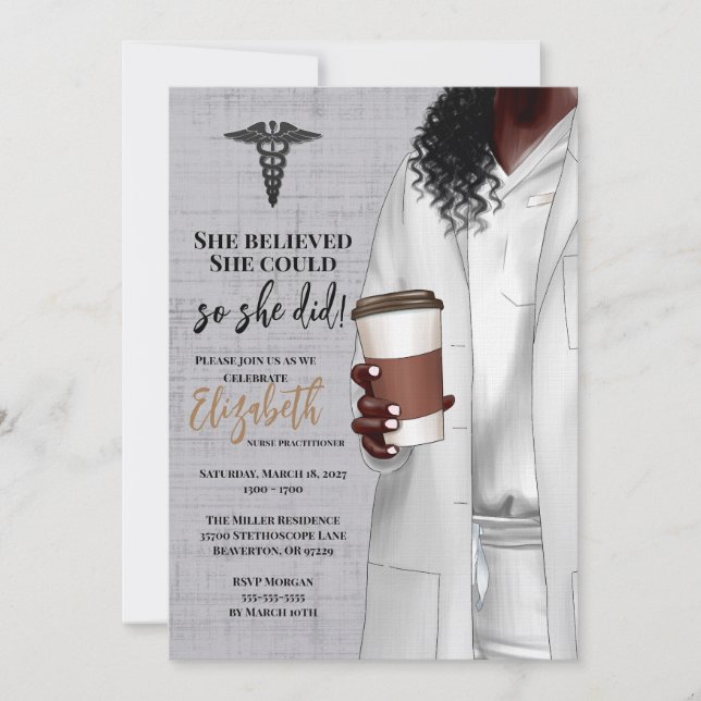 White Coat Médicale School Graduation Invitation (Devant)