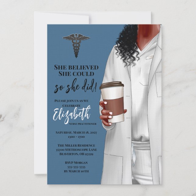 White Coat Médicale School Graduation Invitation (Devant)