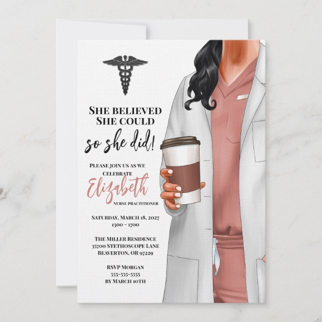 White Coat Médicale School Graduation Invitation (Devant)