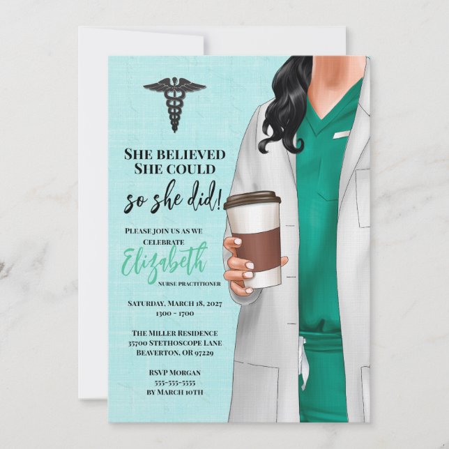 White Coat Médicale School Graduation Invitation (Devant)