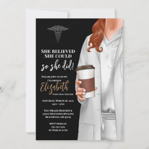 White Coat Médicale School Graduation Invitation