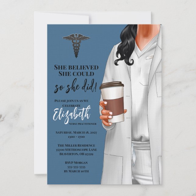 White Coat Médicale School Graduation Invitation (Devant)