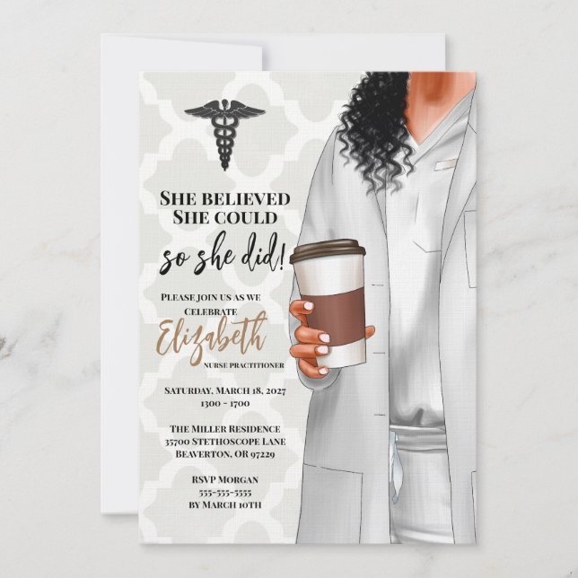 White Coat Médicale School Graduation Invitation (Devant)