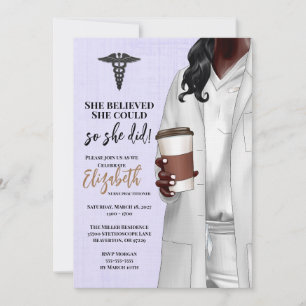 White Coat Médicale School Graduation Invitation