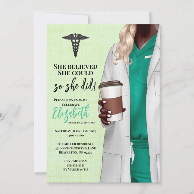 White Coat Médicale School Graduation Invitation (Devant)
