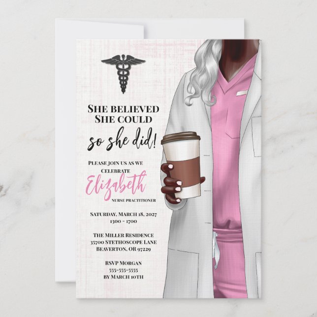 White Coat Médicale School Graduation Invitation (Devant)