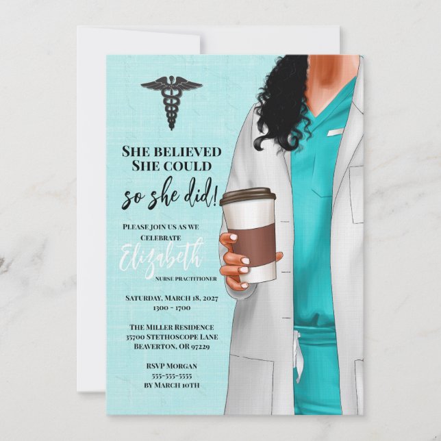 White Coat Médicale School Graduation Invitation (Devant)