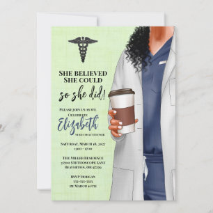 White Coat Médicale School Graduation Invitation