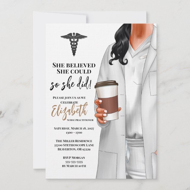 White Coat Médicale School Graduation Invitation (Devant)