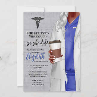 White Coat Médicale School Graduation Invitation