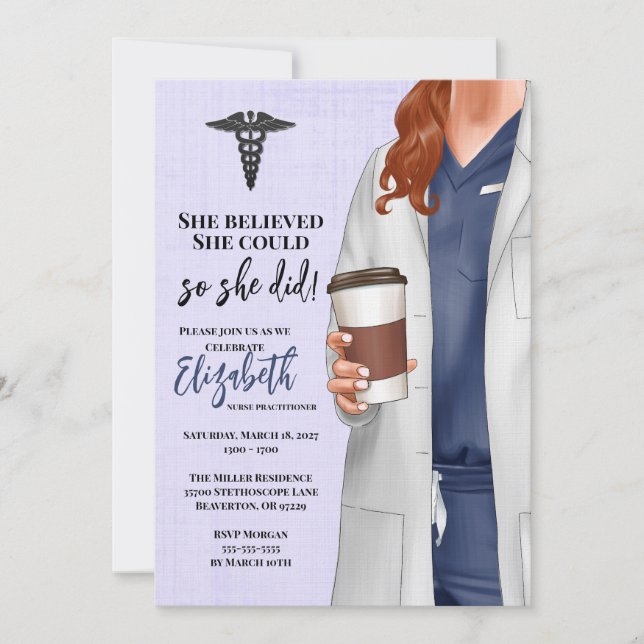White Coat Médicale School Graduation Invitation (Devant)