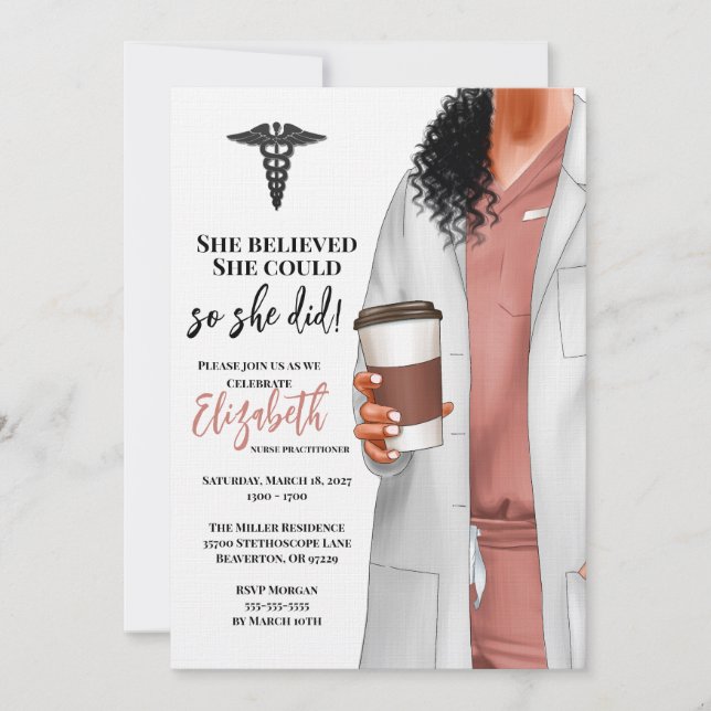 White Coat Médicale School Graduation Invitation (Devant)