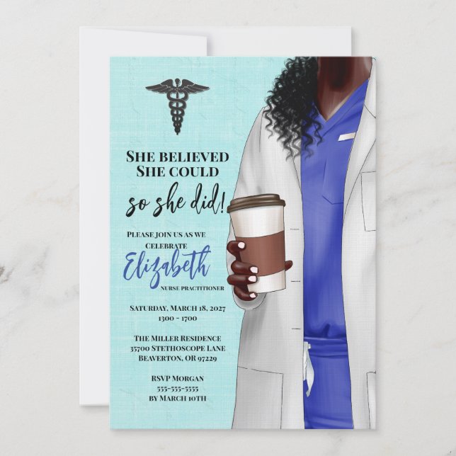 White Coat Médicale School Graduation Invitation (Devant)