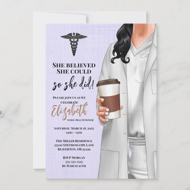 White Coat Médicale School Graduation Invitation (Devant)