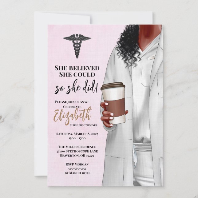 White Coat Médicale School Graduation Invitation (Devant)