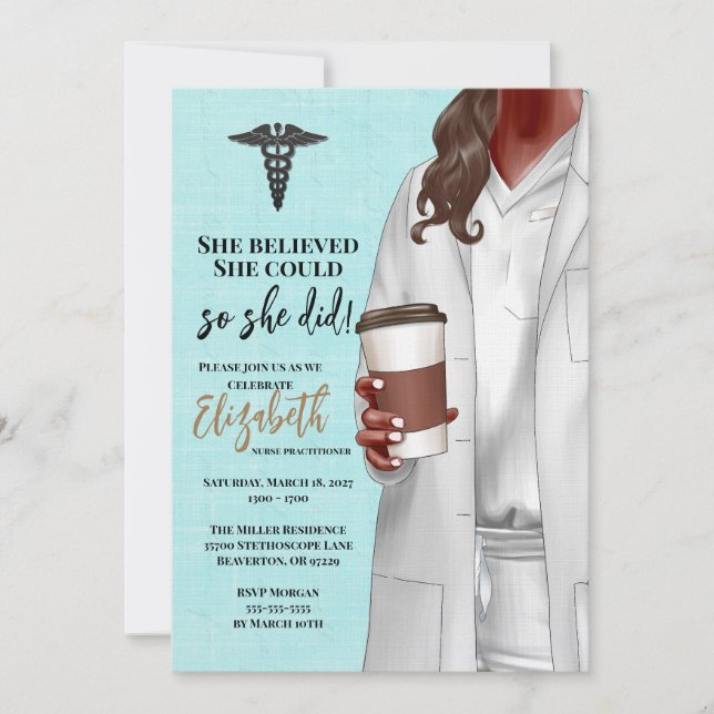 White Coat Médicale School Graduation Invitation (Devant)