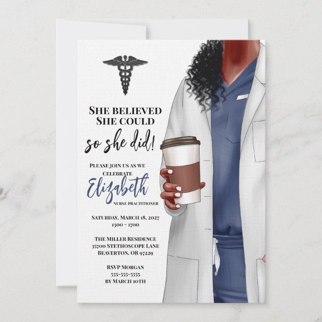 White Coat Médicale School Graduation Invitation (Devant)