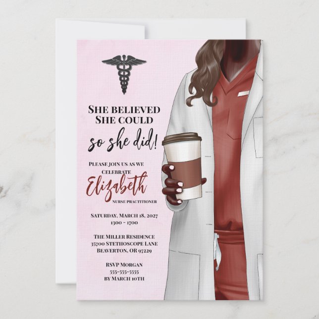 White Coat Médicale School Graduation Invitation (Devant)