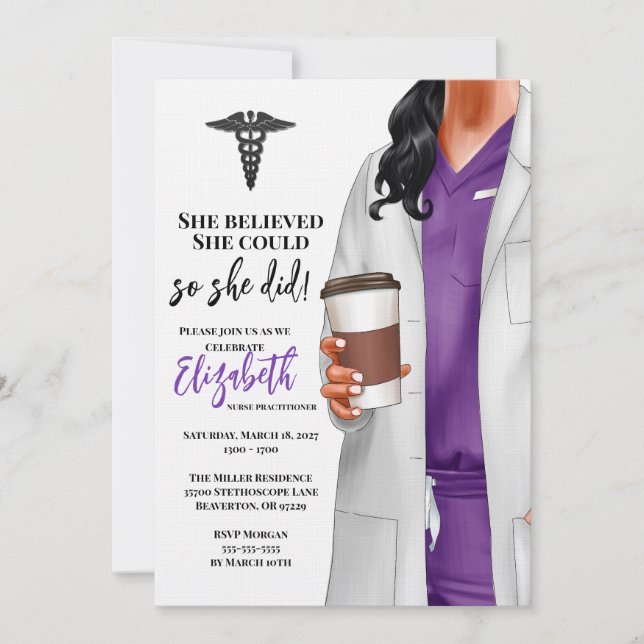 White Coat Médicale School Graduation Invitation (Devant)