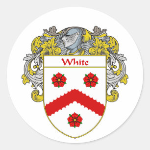 White Coat of Arms (Mantled) Classic Round Sticker