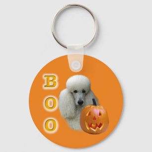 White Coated Poodle Boo Keychain