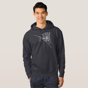 white cobweb and spider, halloween hoodie