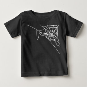 white cobweb and spider, trick or treat, halloween baby T-Shirt