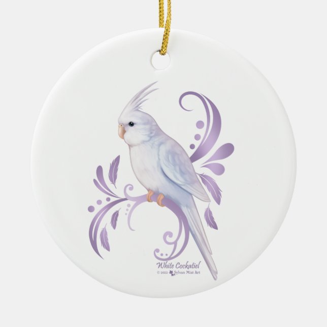 White Cockatiel Ornament (Front)
