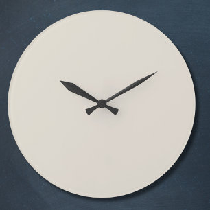 White Coffee Solid Colour Large Clock