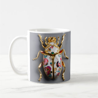 WHITE-COLOR CUP WITH SCARABOR IMPRESSION