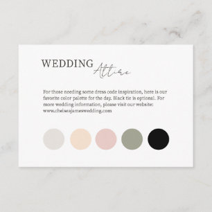 White Color Dot Wedding Dress Attire Enclosure Card