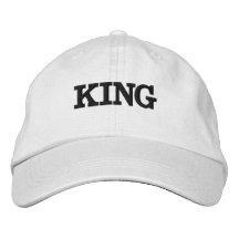 White Colour Caps or Hat King text Century Font