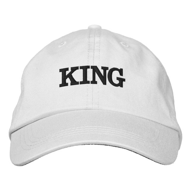 White Colour Caps or Hat King text Century Font (Front)