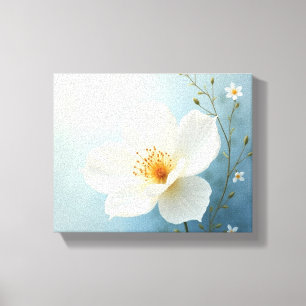 White colour flower painting arts  canvas print
