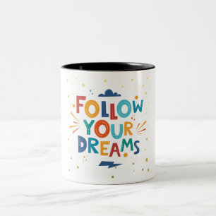 White Colourful Daily Motivation Quote Two-Tone Coffee Mug