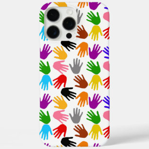 White Colourful Handprint Pattern Design  iPhone 16 Pro Max Case
