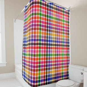 White Colourful Twill Plaid Tartan Design