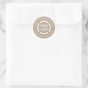 White company logo thank you kraft stickers