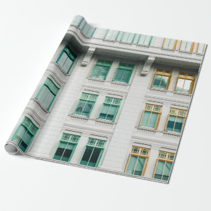 WHITE CONCRETE BUILDING-3 WRAPPING PAPER