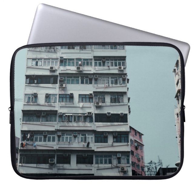 WHITE CONCRETE BUILDING LAPTOP SLEEVE (Front)