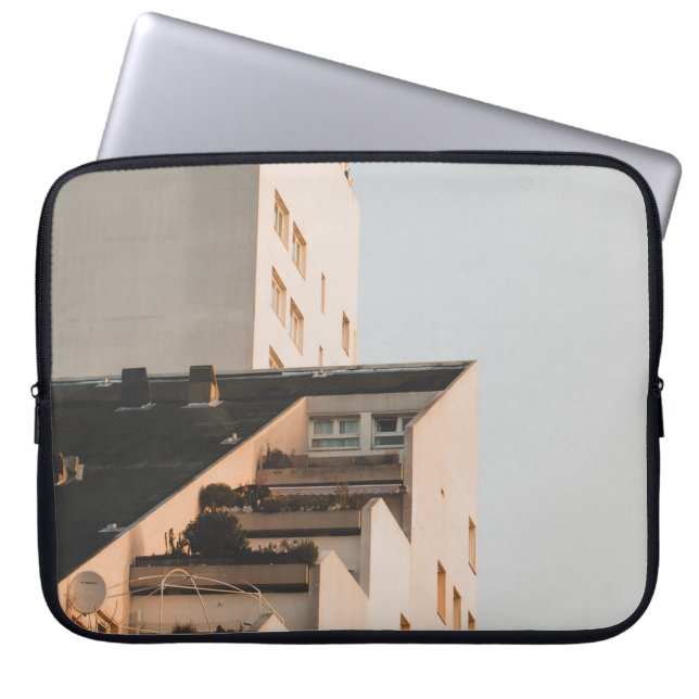 WHITE CONCRETE BUILDING LAPTOP SLEEVE (Front)